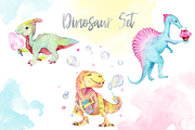 Watercolor dinosaur set, an Animal Illustration by Re_Margarita_Art (Thumbnail 1 of 8)