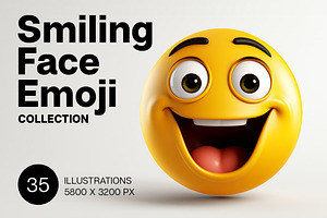 Smiling Face Emojis. 35 images, an Object Illustration by Handmadefont