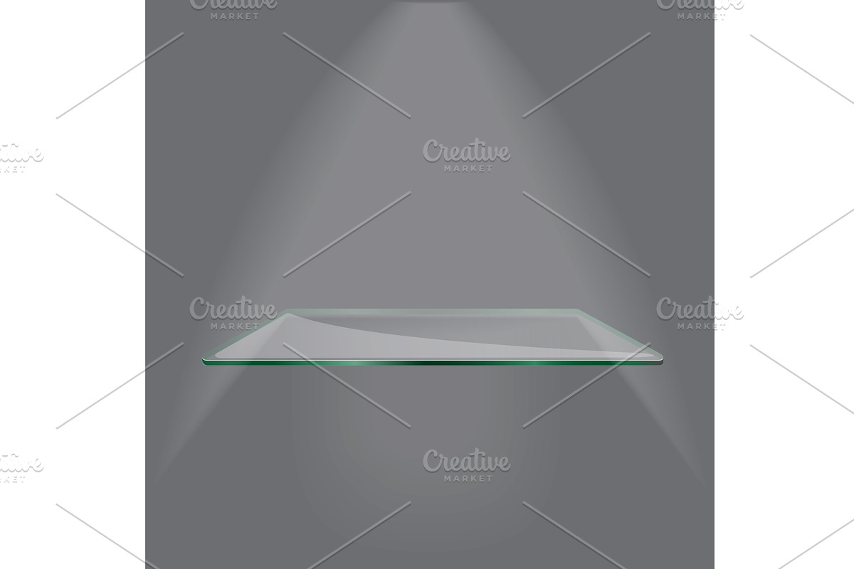 Empty advertising glass shelf, an Object Illustration by piter.goskov