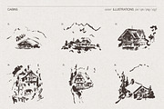 Huge Collection of Cabin Sketches, an Empty State Illustration by TheMountBirdStudio (Thumbnail 9 of 15)