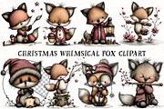 Christmas Whimsical Fox Clipart, an Illustration by OK Design (Thumbnail 2 of 6)