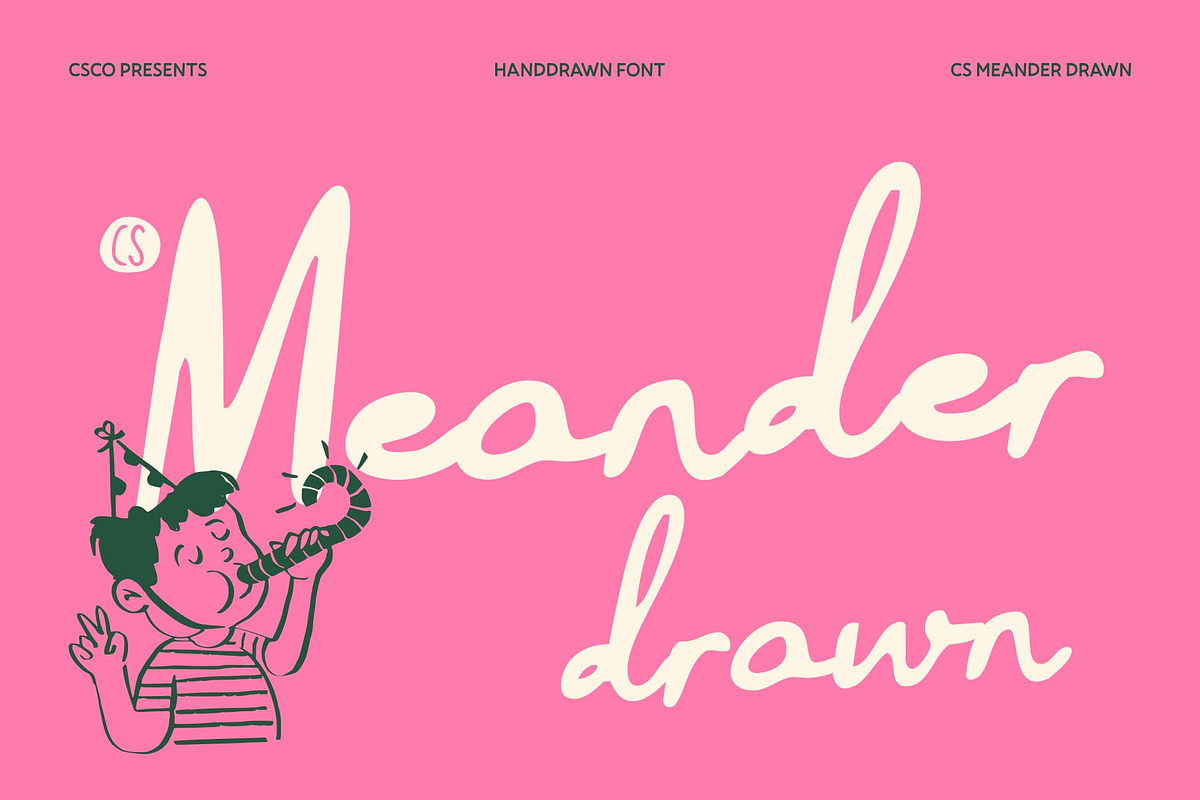 CS Meander Drawn, a Script Font by Craft Supply Co. (Photo 1 of 8)