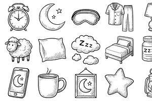 Bedtime and Sleep Icons