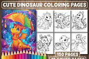Cute Dinosaur Coloring Pages, an Animal Illustration by Design Station (Thumbnail 1 of 4)