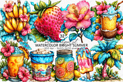 Watercolor Bright Summer Clipart PNG, an Illustration by Canvas Craft (Thumbnail 1 of 7)