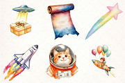 Cute Space Clipart, Space Birthday, an Illustration by Pixels.Craft (Thumbnail 2 of 7)