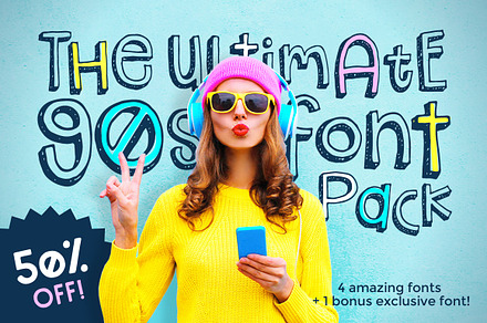 The Ultimate 90s Font Pack, a Font by Denise Chandler