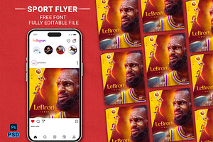Lebron James Sports Flyer Template