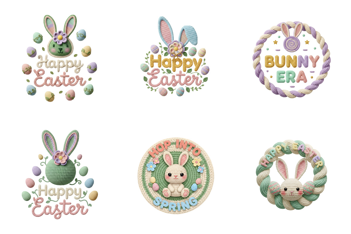 Easter Faux Yarn Clipart, an Illustration by SinaCreation (Photo 3 of 11)