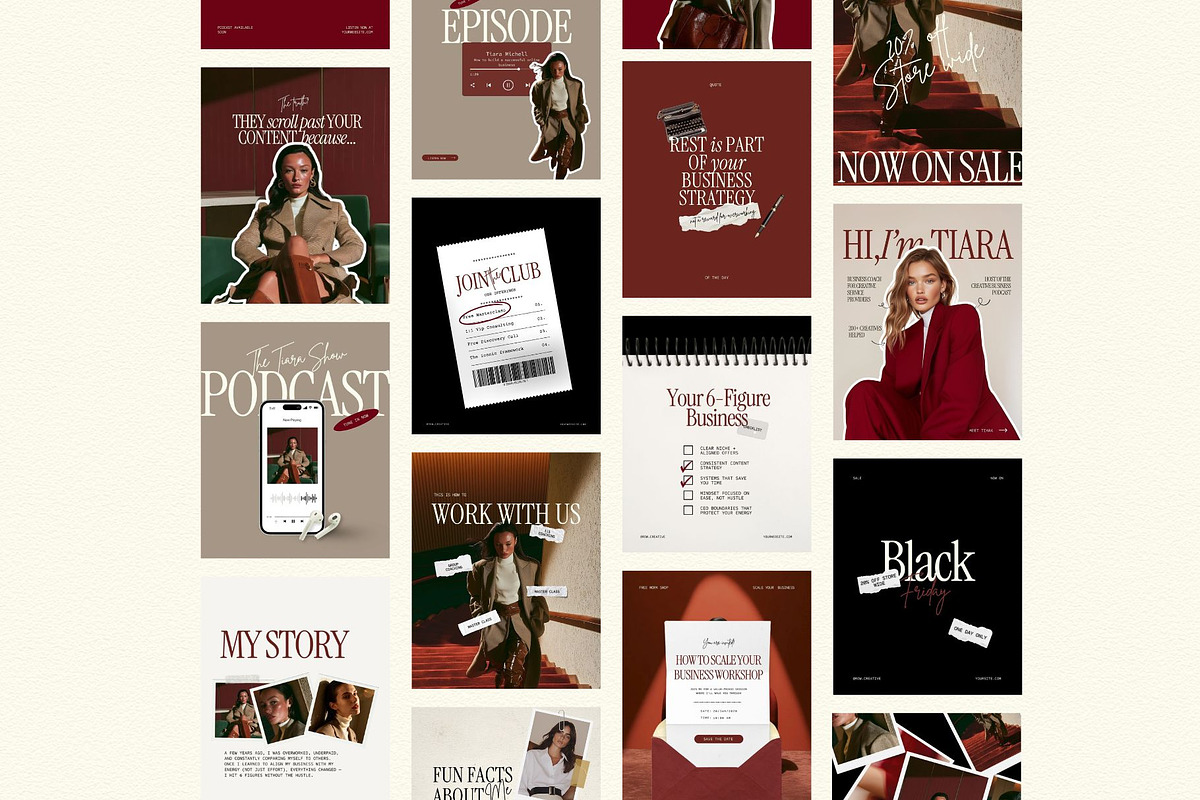 Burgundy Instagram Template, a Social Media Template by Row Creative (Photo 7 of 10)