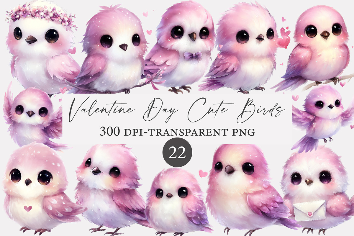 Valentine Day Cute Birds Clipart PNG, an Illustration by Designworld (Photo 1 of 5)