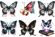 Halloween Gothic Butterfly Clipart, an Illustration by DreamArtGraphic (Thumbnail 2 of 5)