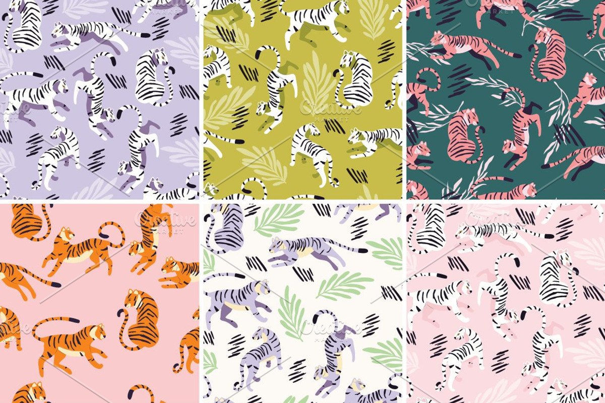 Tigers - 44 Seamless Patterns, a Pattern Graphic by Blue Lela Design (Photo 9 of 13)