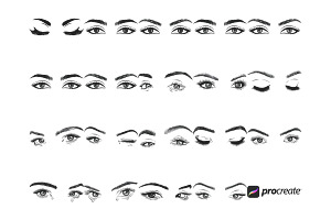 Eyes Set 1 Procreate Brush Stamps