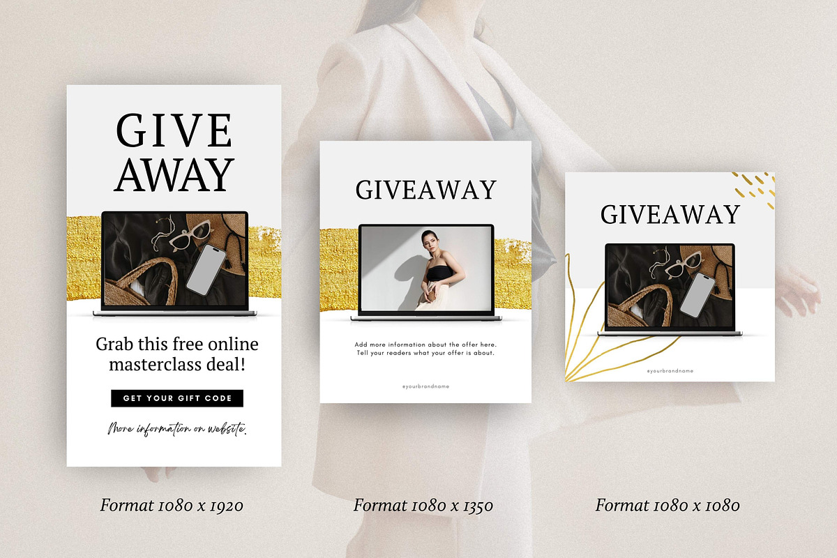 Gold Instagram Post Pack Canva, a Social Media Template by DeeBeeDesign (Photo 9 of 9)