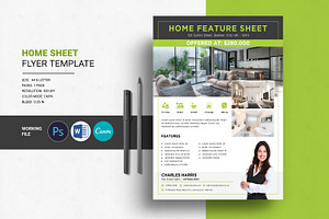Home Sheet Flyer Template, a Flyer Template by crazyOWL