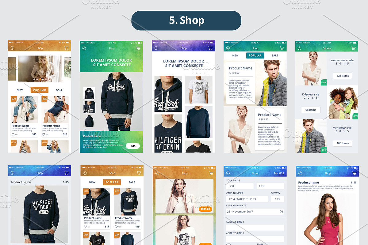 ColorChaos IOS Mobile UI kit, an UI Kit Template by Sladedesign (Photo 4 of 5)