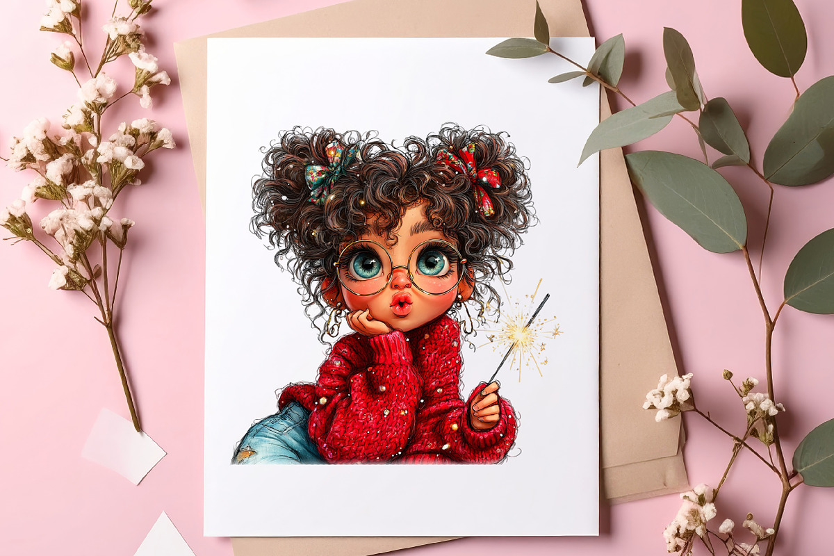 Quirky Girl New Year 2026 Clipart, an Illustration by SinaCreation (Photo 7 of 11)