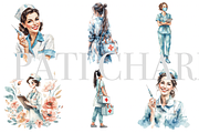11 Nurse Clipart, a Decorative Illustration by Pati Charm Studio (Thumbnail 2 of 8)