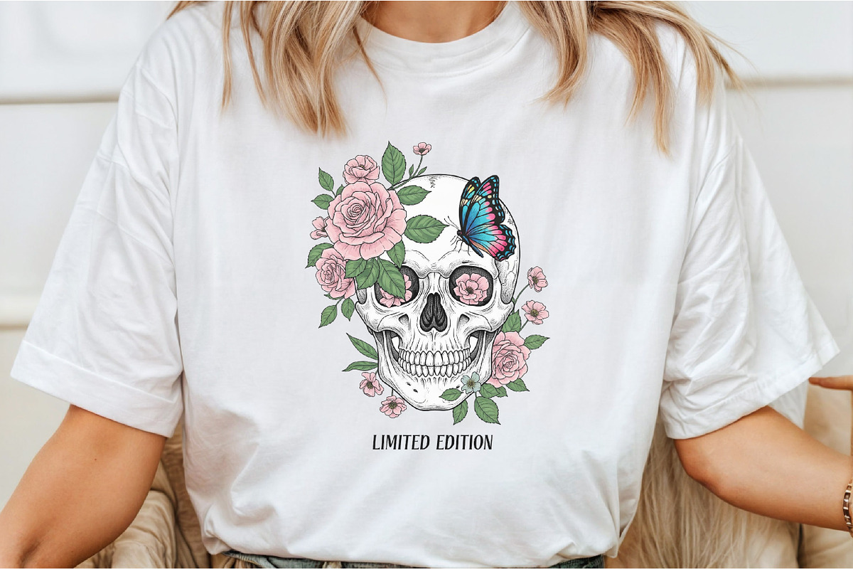 Floral Skull Png,Limited Edition Png, an Illustration by DreamCafeArt (Photo 2 of 7)