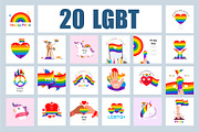 LGBT pride month vector set, an Object Illustration by foxndeer (Thumbnail 1 of 4)