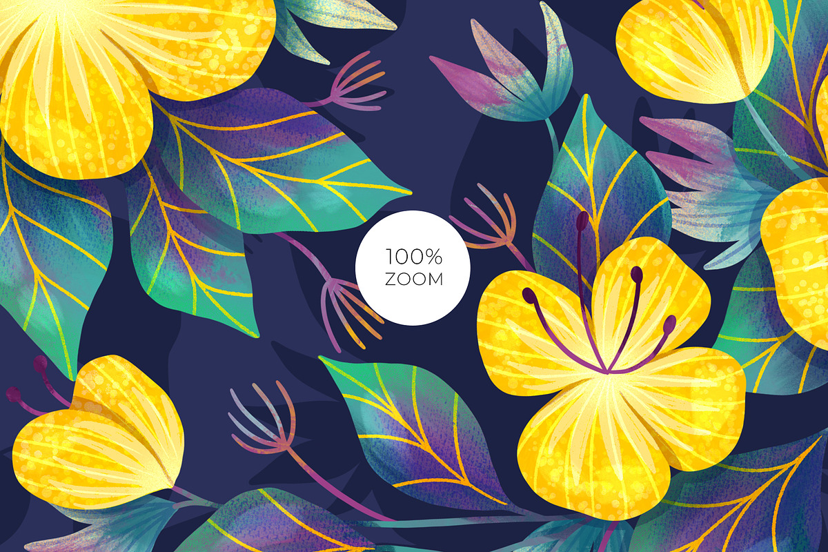 Yellow Garden Floral Pattern, a Pattern Graphic by Velliniki (Photo 7 of 12)