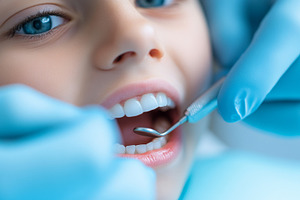 Young female patient with open mouth, a Photo by Dvoevnore photos