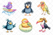 Quirky Whimsical Summer Bird Clipart, an Illustration by Dream Creation (Thumbnail 5 of 6)
