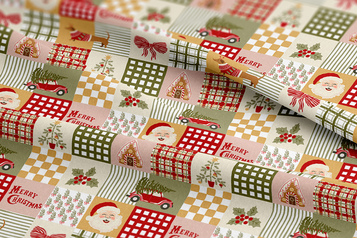 Vintage Christmas patchwork, a Pattern Graphic by Tani Kuzminka (Photo 6 of 27)