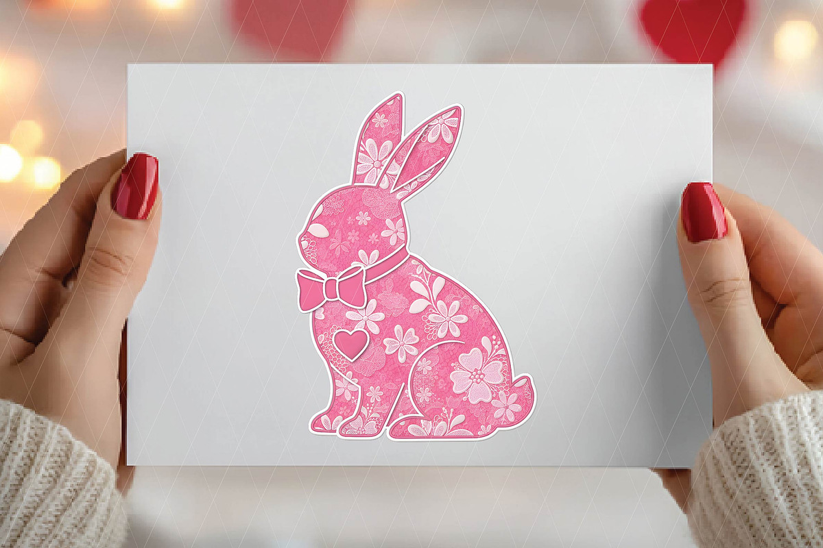 Lace Bunny Coquette Bow, Easter png, an Illustration by DreamPrint404 (Photo 4 of 6)