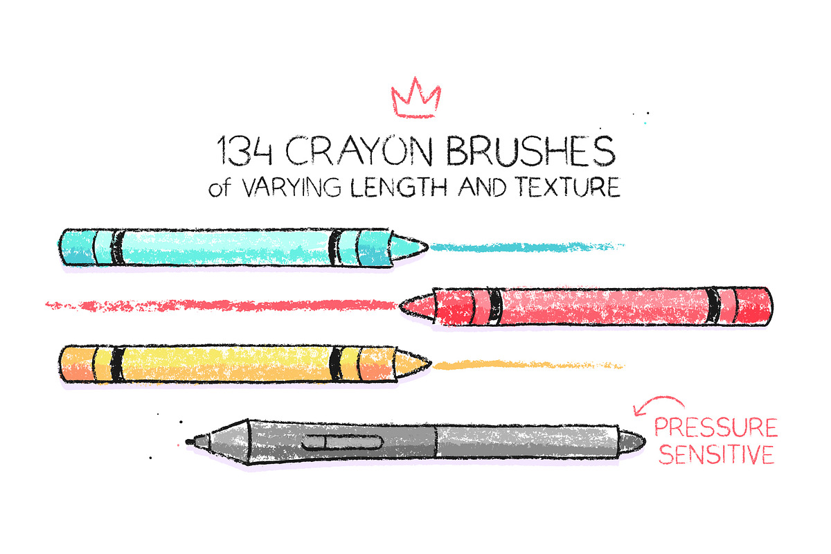 Hand Drawn Crayon Brushes, a Brush Add-On by Side Project (Photo 2 of 6)