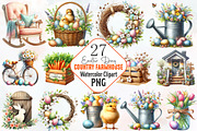 Country Farmhouse Easter PNG Clipart, an Illustration by RobertsArt (Thumbnail 1 of 7)