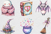Watercolor Girly Halloween Clipart, an Illustration by Black Bird Studio (Thumbnail 6 of 6)