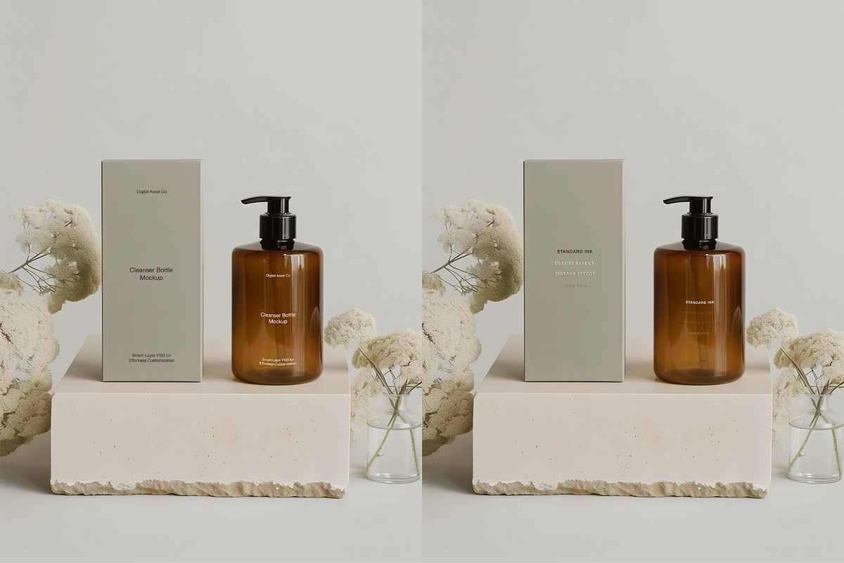 Neutral Cosmetic Bottle Mockup, a Packaging Mockup by Digital Asset Co (Photo 2 of 4)