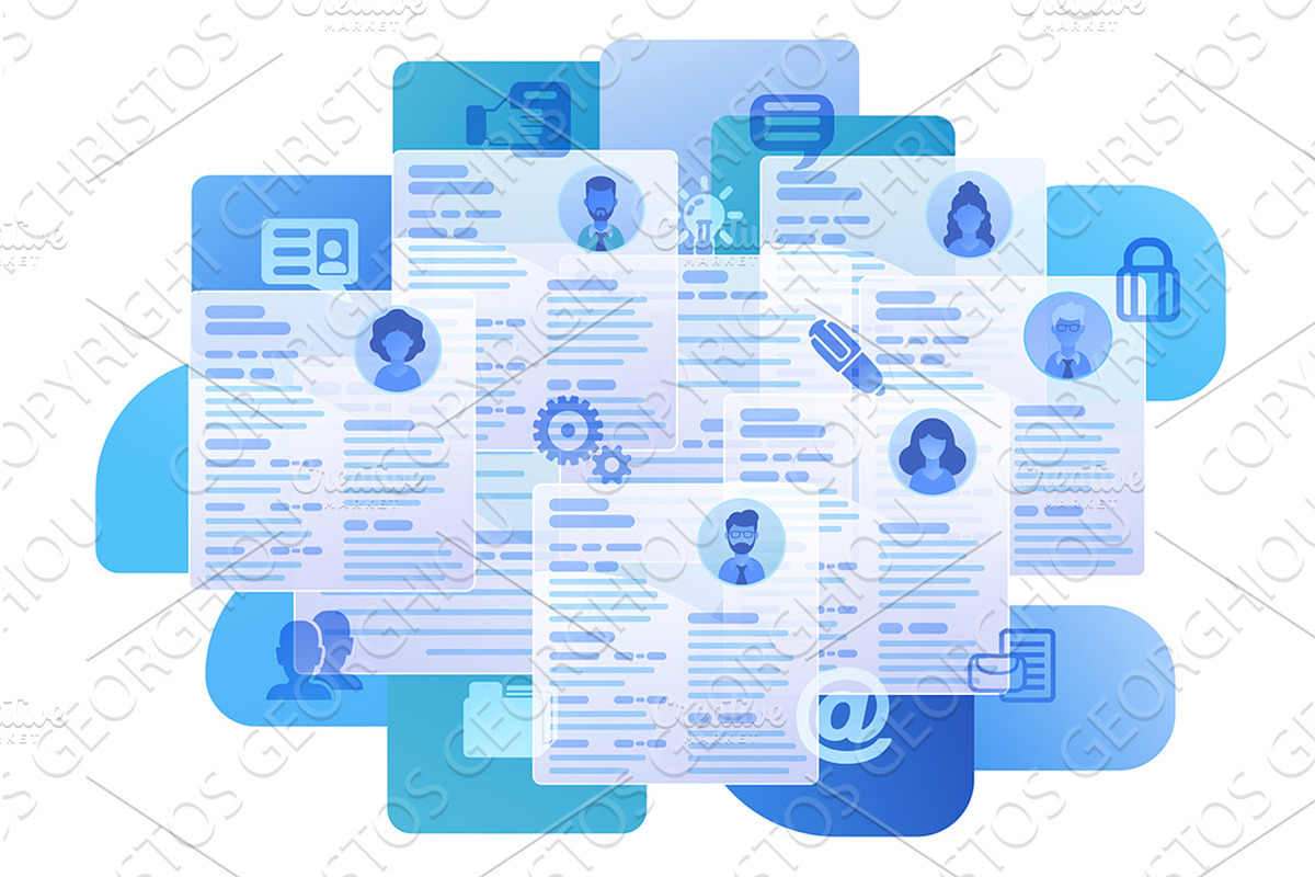 Resume Application Job Search, a Person Illustration by Christos Georghiou
