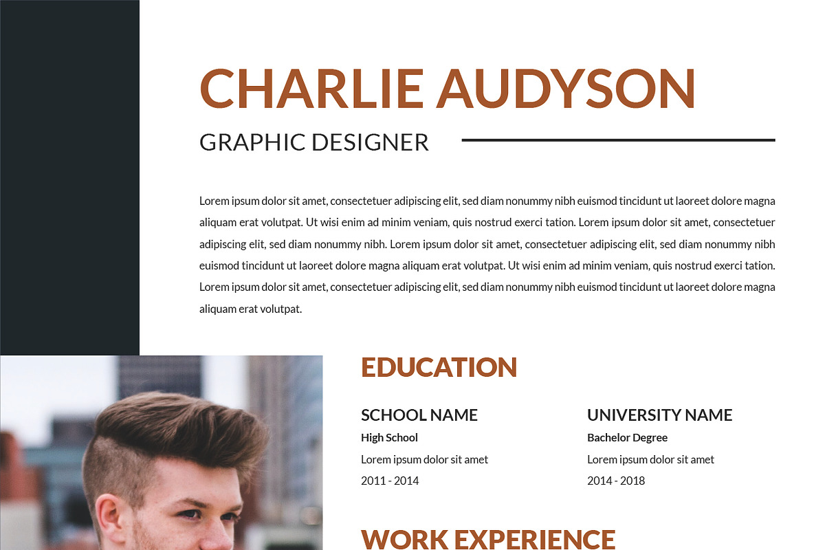 Minimalist Personal Resume Template, a Resume Template by Jiwstudio (Photo 3 of 4)