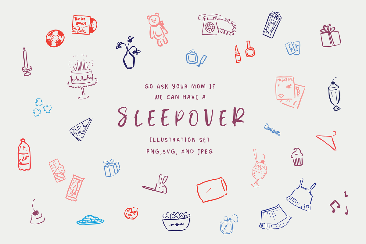 Sleepover Clipart, an Icon by Jordyn Grace Design (Photo 1 of 7)