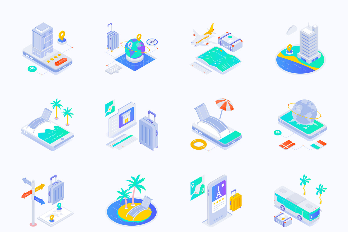 Travel Isometric Icons Pack, a Duotone Icon by Vectors Market (Photo 7 of 8)