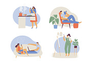 People spending time at home, a Person Illustration by Vector_Art (Thumbnail 5 of 5)