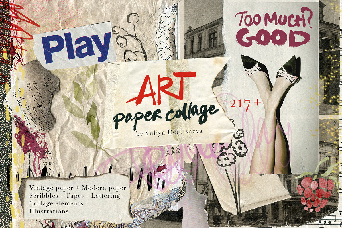 Art Paper collage element scraps, an Object Graphic by Yuliya Derbisheva (Photo 1 of 15)