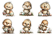 Whimsical Easter Chick Clipart, an Illustration by Dream Creation (Thumbnail 2 of 6)