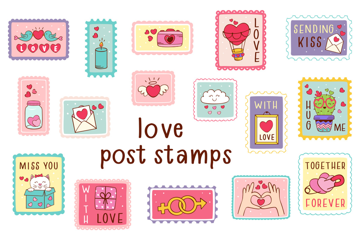 love stickers collection, a Decorative Illustration by NataKa