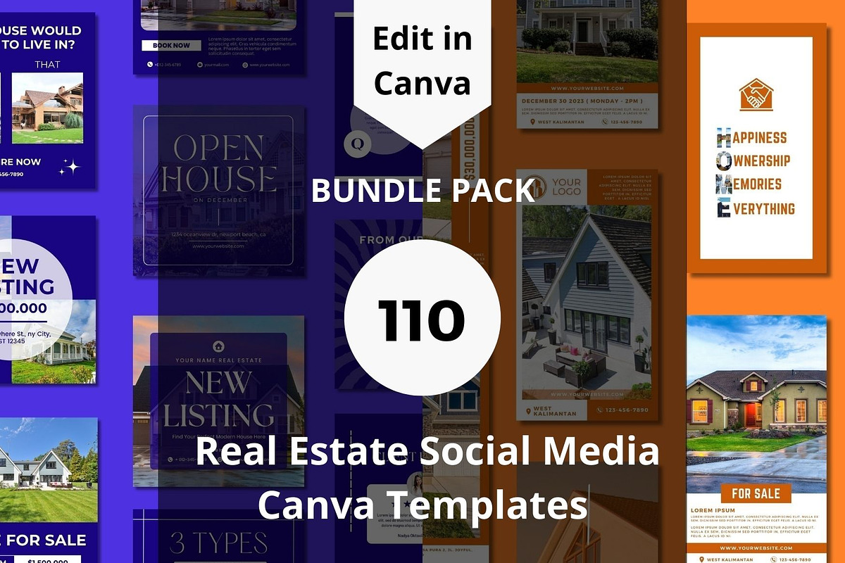 Real Estate Social Media Templates, a Templates & Theme by BoontenStudio (Photo 1 of 5)