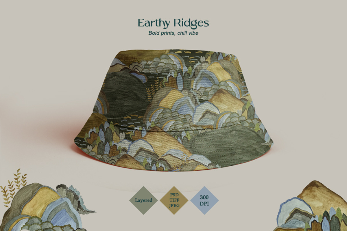 Earthy Ridges Prints & Patterns, a Pattern Graphic by GND ART STUDIO