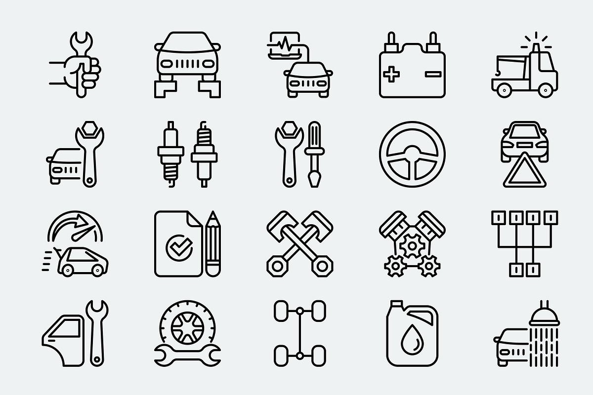 Car Service 20 Pixel Perfect Icons, an Outline Icon by Alex Blogoodf (Photo 4 of 11)