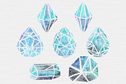 Watercolor Galaxy Crystal Clipart, an Illustration by TigerlilyDesignCo (Thumbnail 2 of 2)