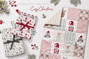 Cozy Christmas Pattern & Clipart