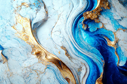Luxury marble texture background white, blue and gold. Natural s, an Abstract Photo by hitdelight