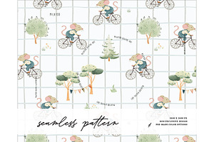 Woodland Mouse Bicycle pattern