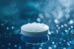 White round effervescent soluble pill in the water, a Health & Medical Photo by AlyaAnd